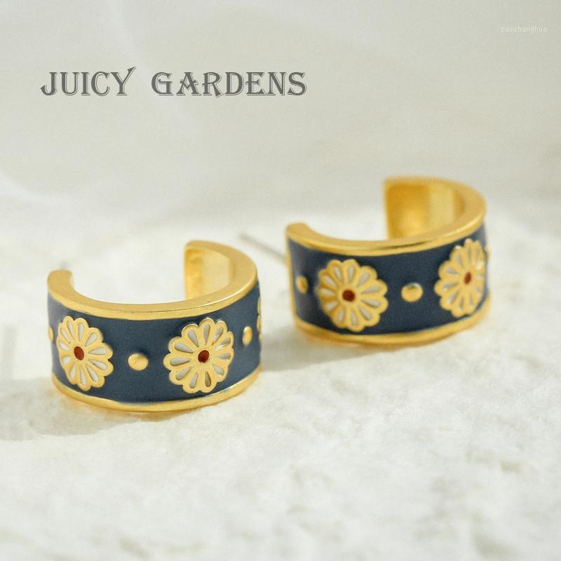 

Pin Oil Drop Daisy Earrings Stud, Golden;silver