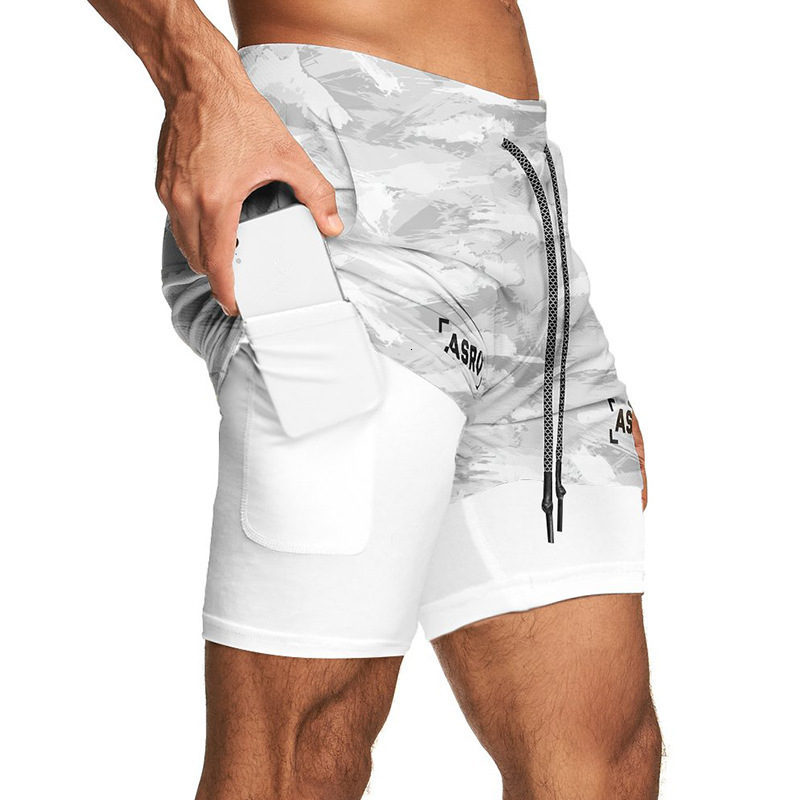 

2021 Asrv Men's New Double Deck Running Sport Shorts Gym Fitness Workout Bermuda Bodybuilding Quick Dry Short Pants Male Clothing 5xl Ilxe, Gray