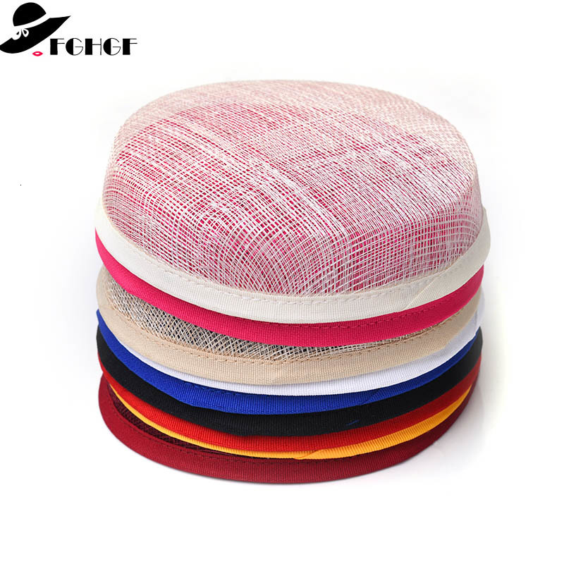 

2021 New 7pcs/lot Sinamay Fascinator Pillbox Women Millinery Hat Ladies Wedding Derby Party Headpiece Base 9 Color 2x9g