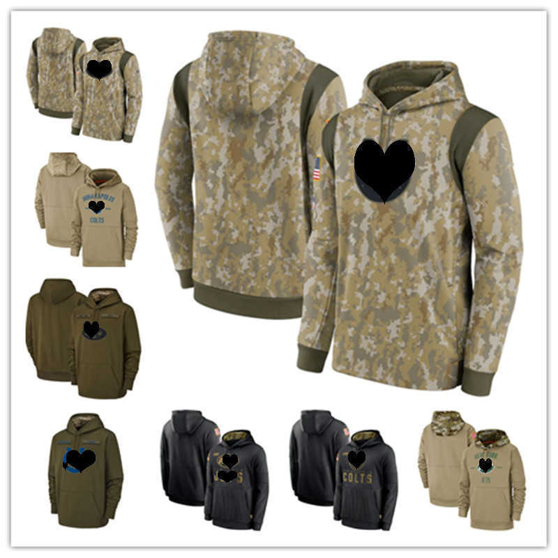

New York''Indianapolis''Men Women Youth Jets''Colts''Camo Football Hoodie Wear 2021 Salute To Servic, Black;red