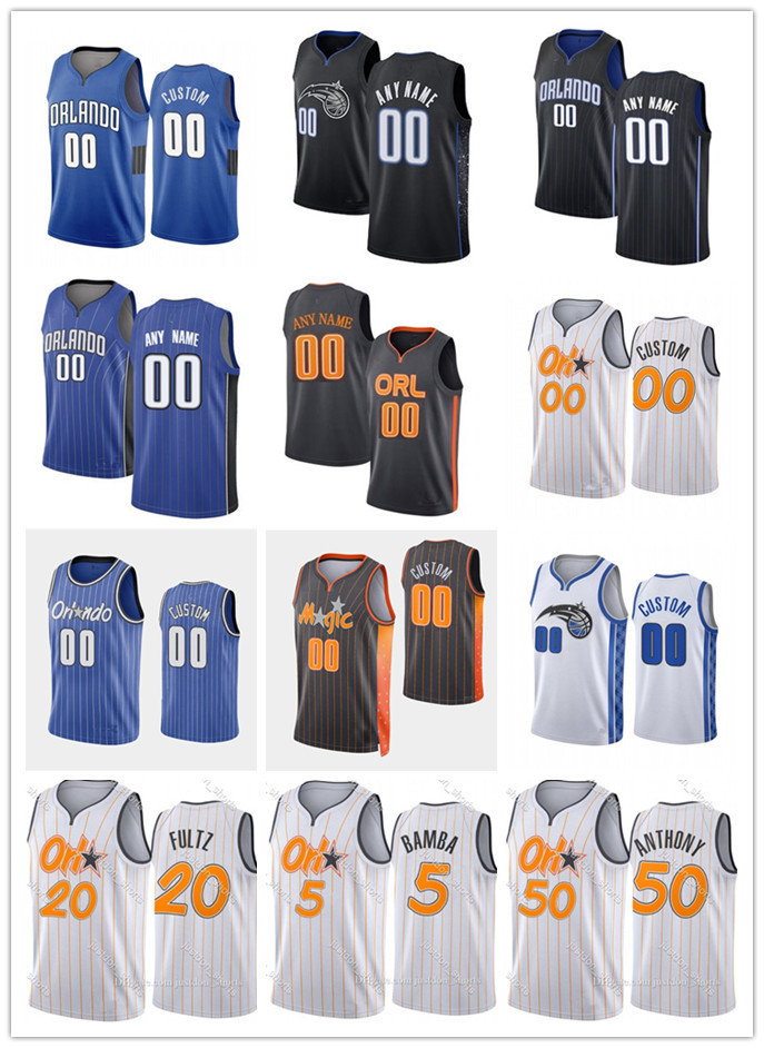 

75th Custom Men Women Youth Orlando''Magic''Terrence 31 Ross Cole 50 Anthony 20 Markelle Fultz 10 Bol Bol Basketball Jerseys, Color