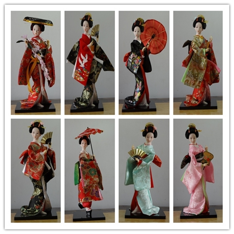 

30cm Resin Statuette Japanese Kimono Kabuki Geisha Tang Dynasty Dolls Korean dolls Japanese samurai dolls Home Decorations Y200106