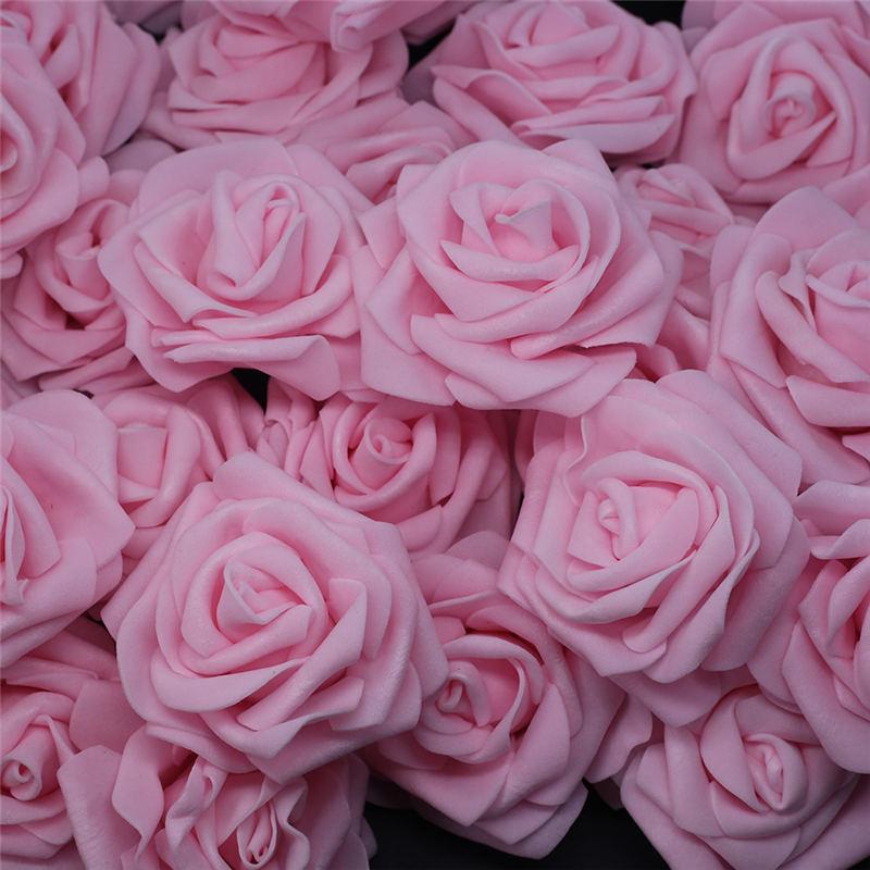 

10pcs-100pcs Light Pink PE Foam Rose Flower Head Artificial Rose For Home Decorative Flower Wreaths Wedding Party DIY Decoration, 1light pink