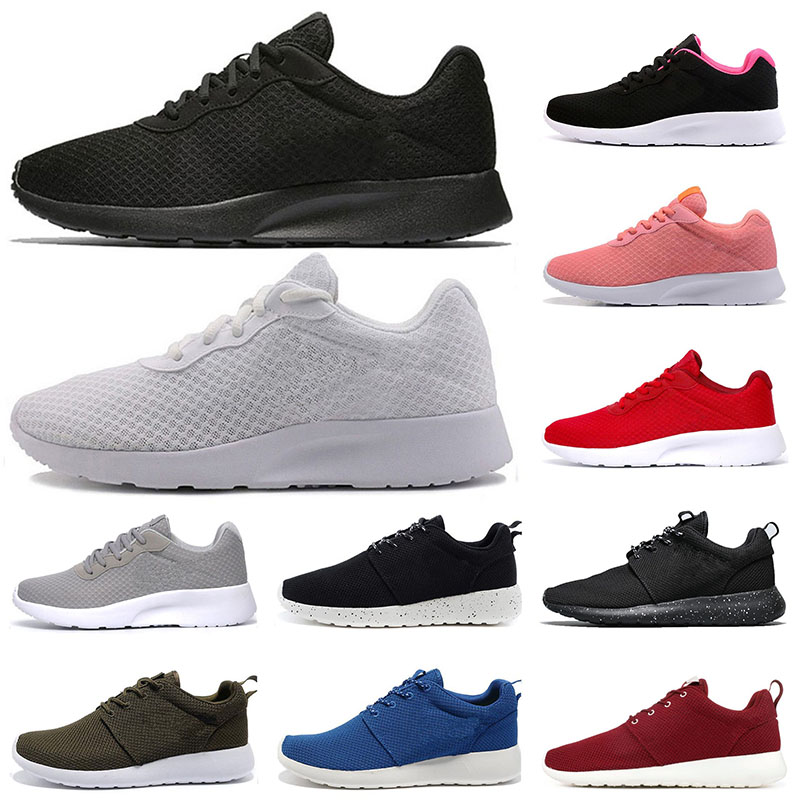 

2021 Bred Patent Tanjun London 1 Running Shoes Mens Trainers Black White Pink Grey Red Navy Blue Roshe One Sneakers Breathable Womens Runners Sports Professional, 36-45