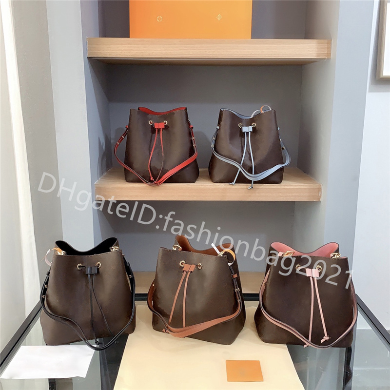 

2021 Classic all-match Fashion Luxurys Designer Bag Women Handbags Genuine Leather multiple colour Presbyopia bucket bags Drawstring, Color w