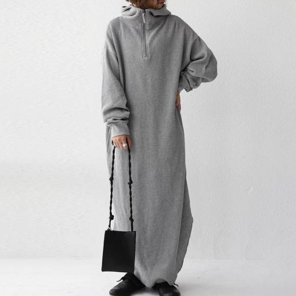 

2021 New Japanese Women's Super Large Cap Leisure Sleeve Autumn and Winter Long Skirt Hoza, Black