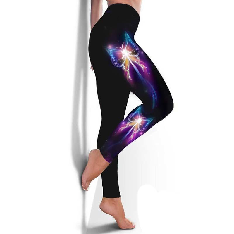 

Yoga Pants Women Sport Casual Leggings Butterfly Print High Waist Gym Fitness Joggings Plus Size Workout Yoga Legging Pant, Zs
