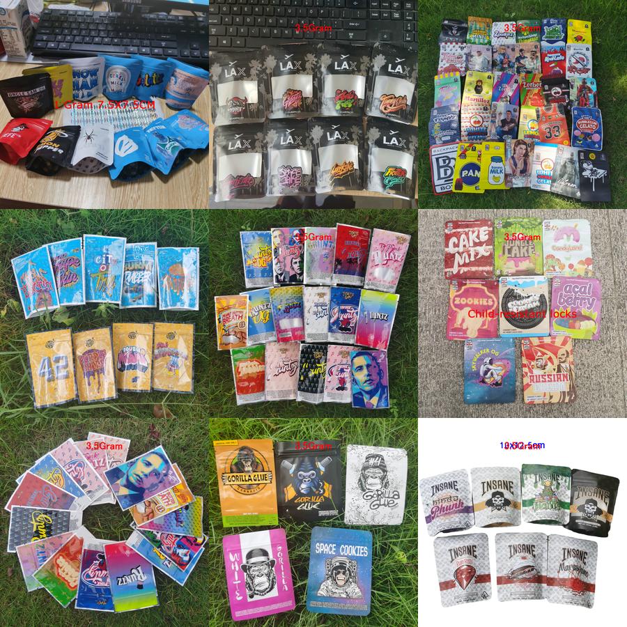 

3.5 Gram Packaging Bag Zip Lock Reseable Pink Sn Chew Baa Russian Acai Berry Double Moshi Purple Sherb sqckfI