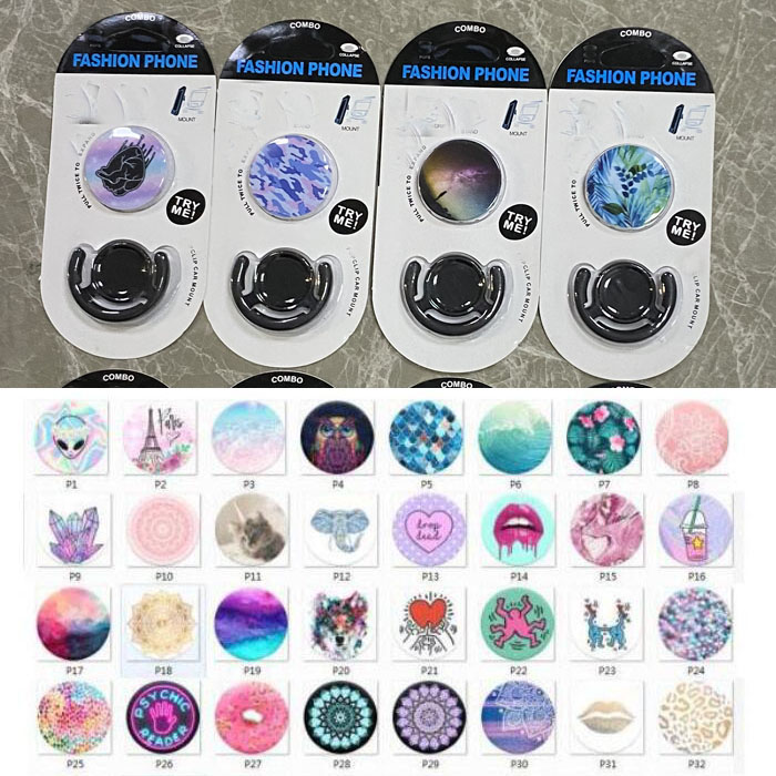 

Universal Phone Holder Stands with Car Clip Mount Stand Desktop Stand Sockets Finger Holder For iPhone Samsung, Mixed color