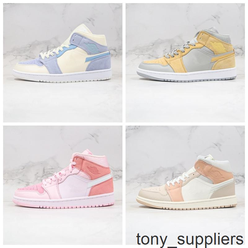 

new 1 mid basketball shoes 1s milan tie dye mens trainers digital pink women sports sneakers size 3645, #1