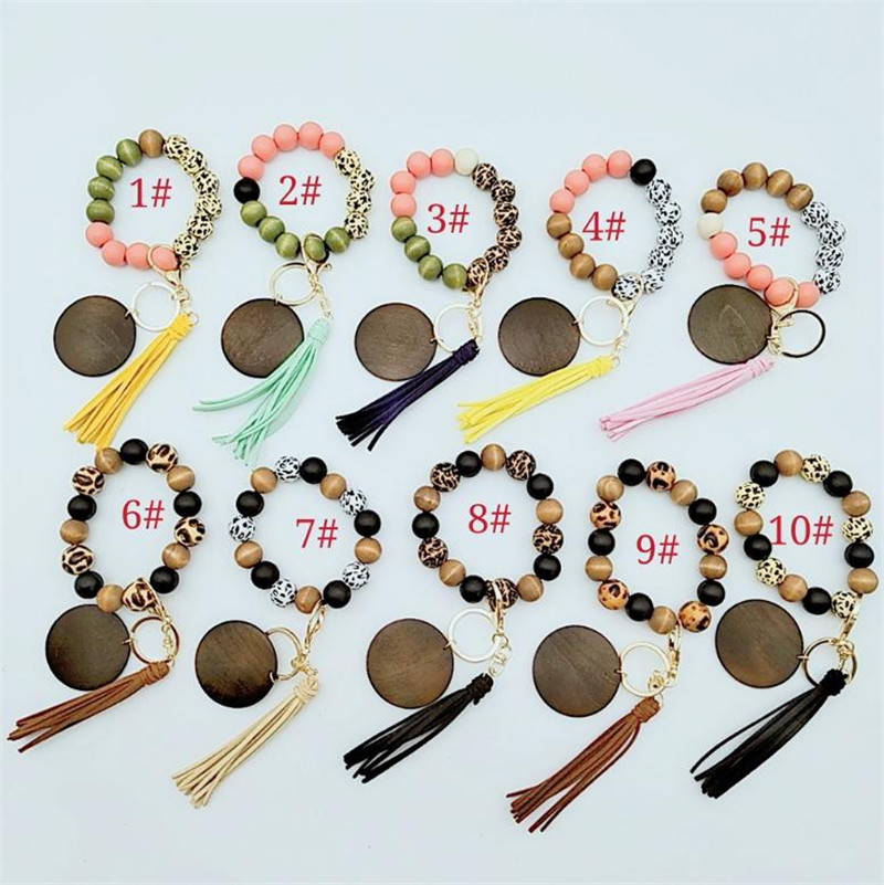 

Food Grade Silicone Bead Bracelet Tassel Blank Disc Keychain Female Multicolor Optional DD778