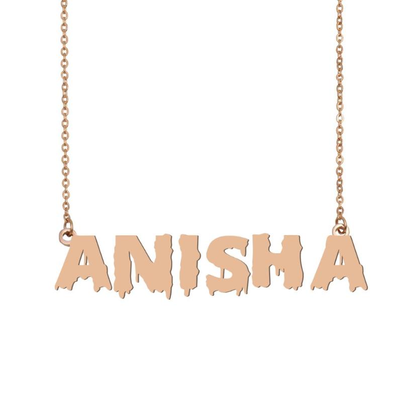 

Pendant Necklaces Anisha Name Necklace , Cool Bloody Art For Halloween And Santa's Day Jewelry Gift Kids Boys Girls