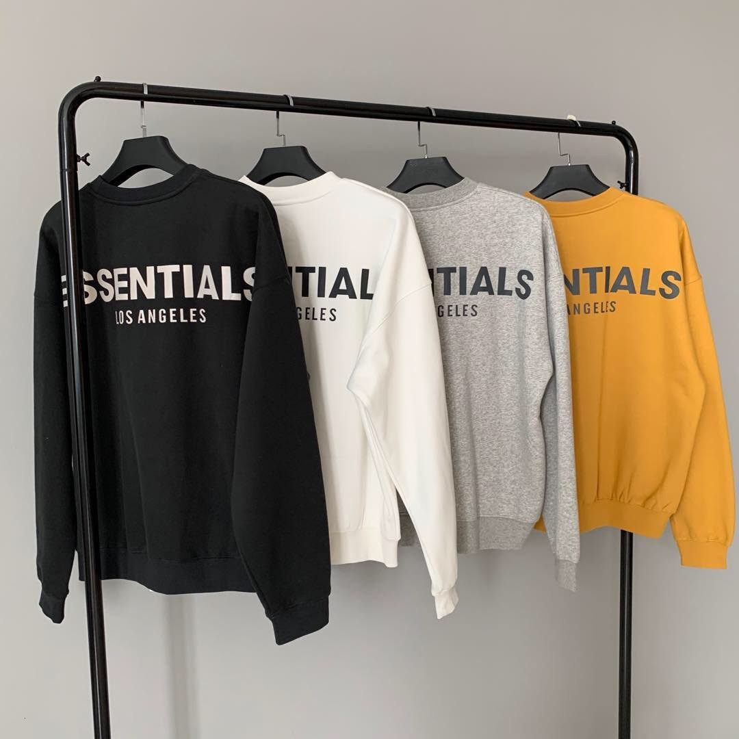 

2021 New Collection Fog Essentials Los Angeles Reflective Crewneck Women Hiphop Fleeces Sweatshirts Men Zcfd, Black