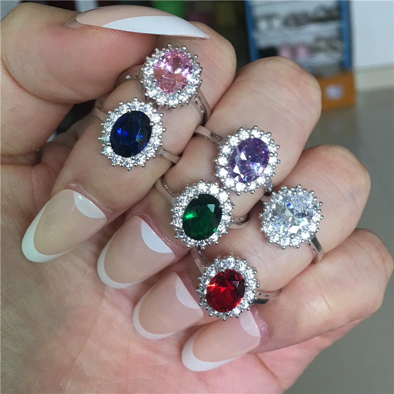 

choucong Princess Diana Promise Ring 925 sterling Silver AAAAA cz Birthstone Engagement Wedding Band Rings For Women Jewelry