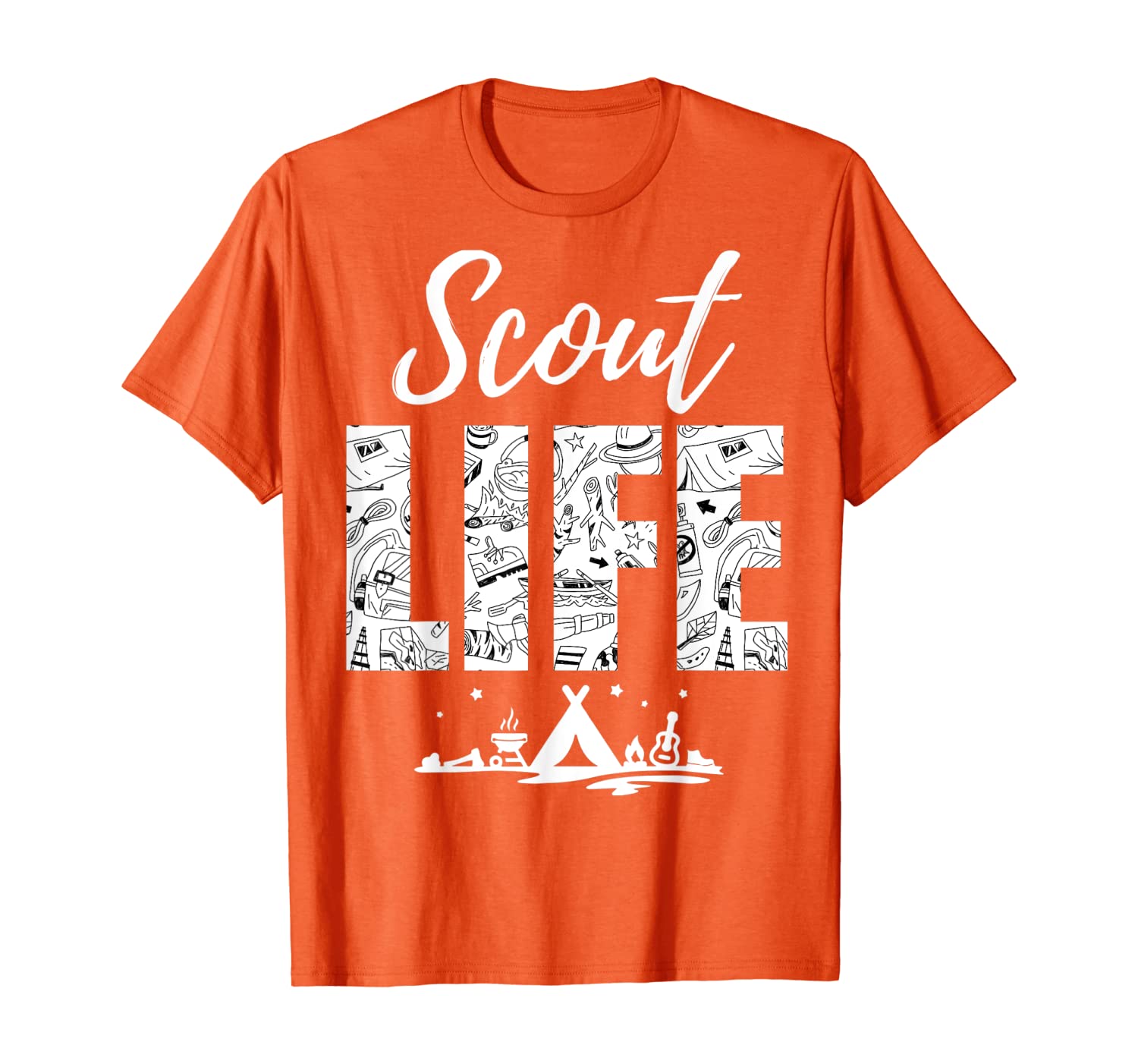 

Scout Life Funny Scouting Camping Hiking Gift T-Shirt, White;black