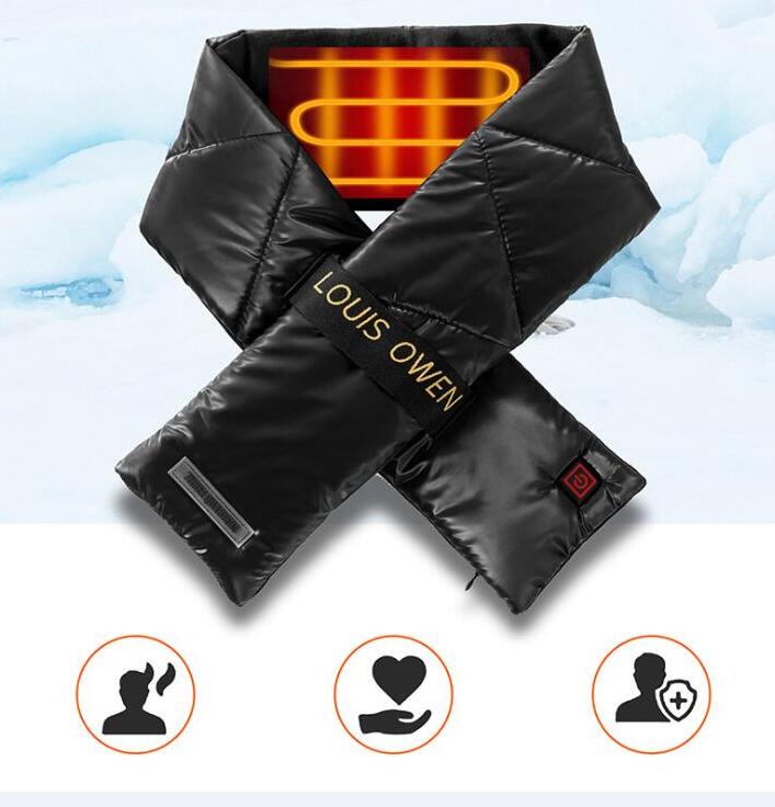 

Smart Heated Scarf Christmas gift Outdoor Winter Electric charging Scarves Warm outdoors walking skiing waterproof Washable scarfs