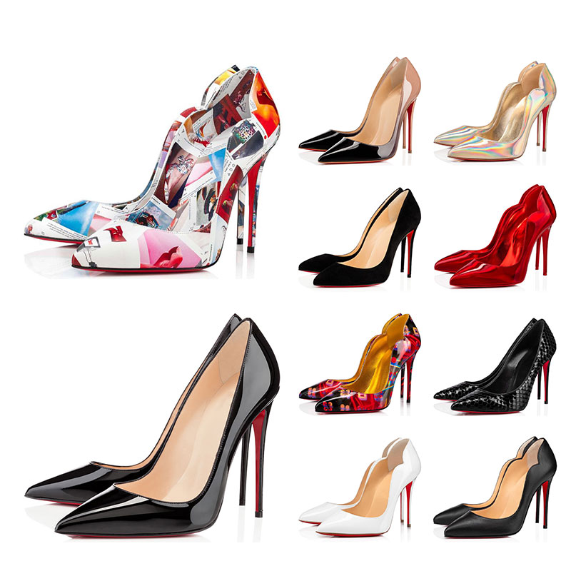 

top Dress shoes red bottom high heel designer womens Stiletto 8 10 12CM yellow Genuine Leather Point Toe Pump loafers Rubber outdoor