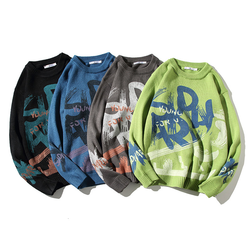 

2021 New Jumper Smoke Impression Crewneck Harajuku Sweater Vest Cgjp, Green