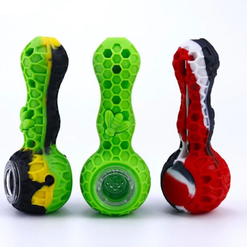 

Protable tobacco pipe colorful newest design glass dry herb blunt tobacco spoon pipe for smoking