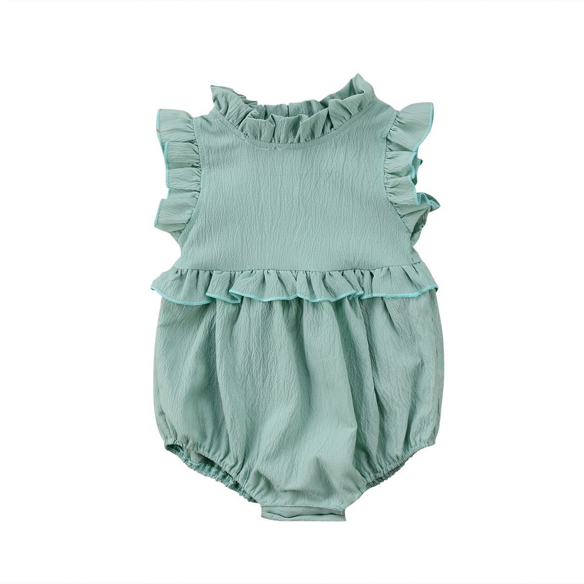

Baby Girls Sleeveless Ruffles Romper Jumpsuit Clothes Outfits Summer