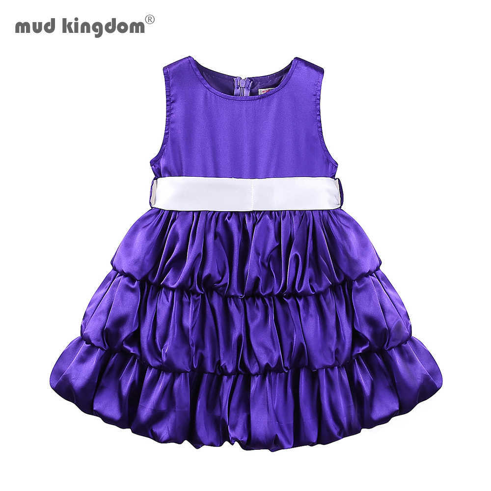 

Mudkingdom Girls Purple Tutu Dress Sleeveless Belt Wedding Party Princess 210615