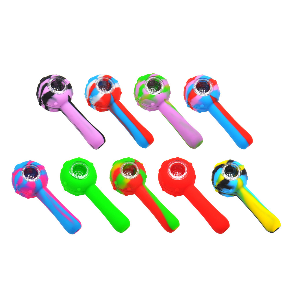 

Ball head Silicone Pipe Smoking 4.2'' Tobacco Hand Pipes Dab Oil Rig Nail Shisha tools
