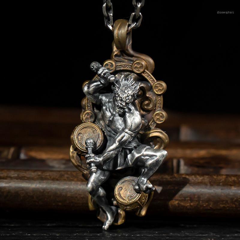 

Chains Ksitigarbha Guanyin Pendant Retro Amulet Necklace Jewelry Zodiac Year Heart Sutra Accessories