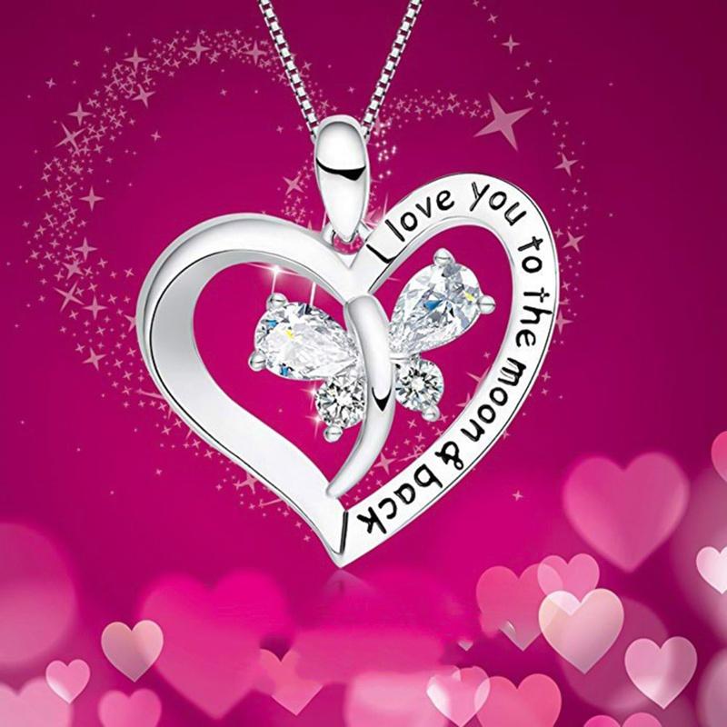 

Letter Lover Necklaces Heart Pendant Necklace Jewelry For Women Girlfriend Gift