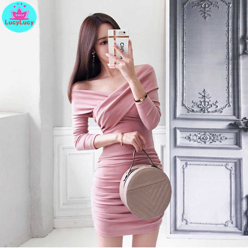 

Women' autumn and winter word collar waist slimming hip dress Knee-Length Regular Zippers Solid 210603, Black