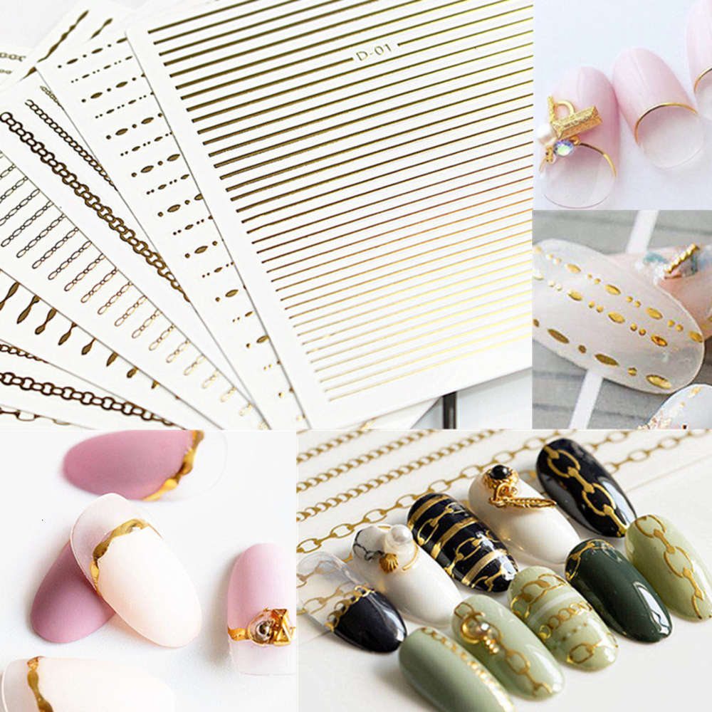 

Nail sticker metal wire bendable chain gold and silver wire 3D waterproof nail Decal gum DIY jewelry, Light yellow