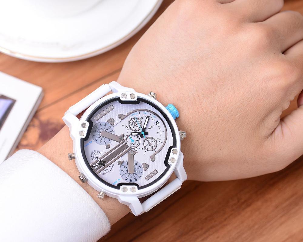 Wristwatches Double Machine Watch Big Plate DZ Quartz Stainless Steel Calendar 7419 Silicone Relojes Para Mujer Marca De Lujo-image-709730630