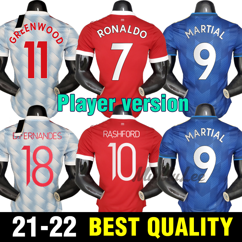 

Player Version 2021 2022 Manchester POGBA MARTIAL CAVANI Soccer Jersey B.FERNANDES RASHFORD SANCHO Football Shirt 21 22