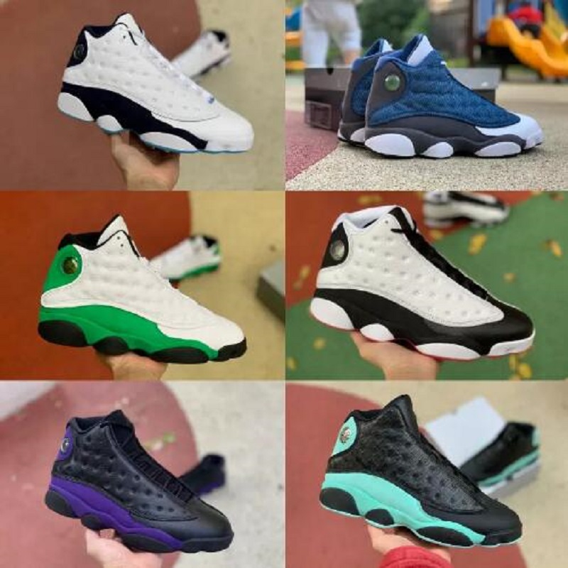 

man woman sneaker Jumpman 13 13S Basketball Shoes Mens High Flint Bred Island Green Red Dirty Hyper Royal Starfish Black Cat Court Purple Grey Toe Sneakers, # 1