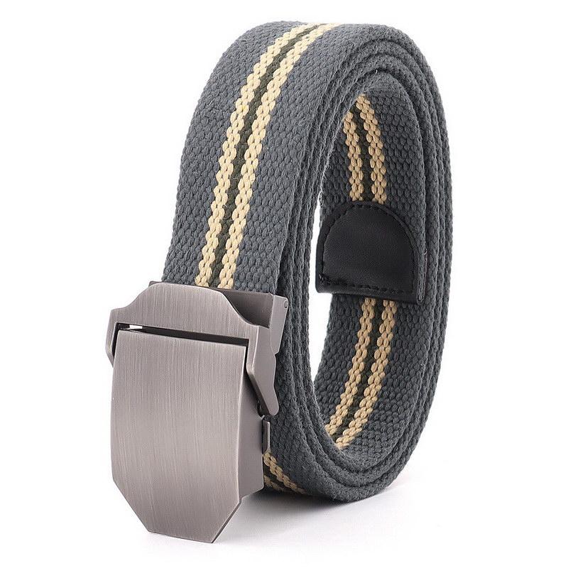 

Belts Concise Mens Metal Slide Buckle Waist Breathable Canvas Army Military Unisex Jeans Accessories Women Leisure Summer Strap, Black