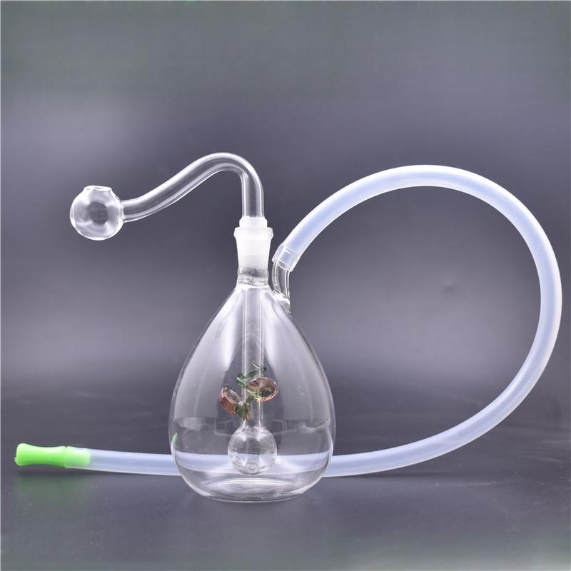 

Female Glass Oil Burner bong Bubbler recycler Water Bong Small Dab Rig Oil Rigs Mini Beaker Bong with silicone tube and 10mm oil burner pipe