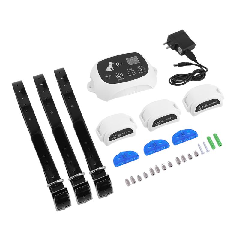 

Kennels & Pens Rechargeable Waterproof Wireless 1/2/3 Dog Fence No-Wire Pet Containment System With Progressive Warning Tone US Plug, As pic