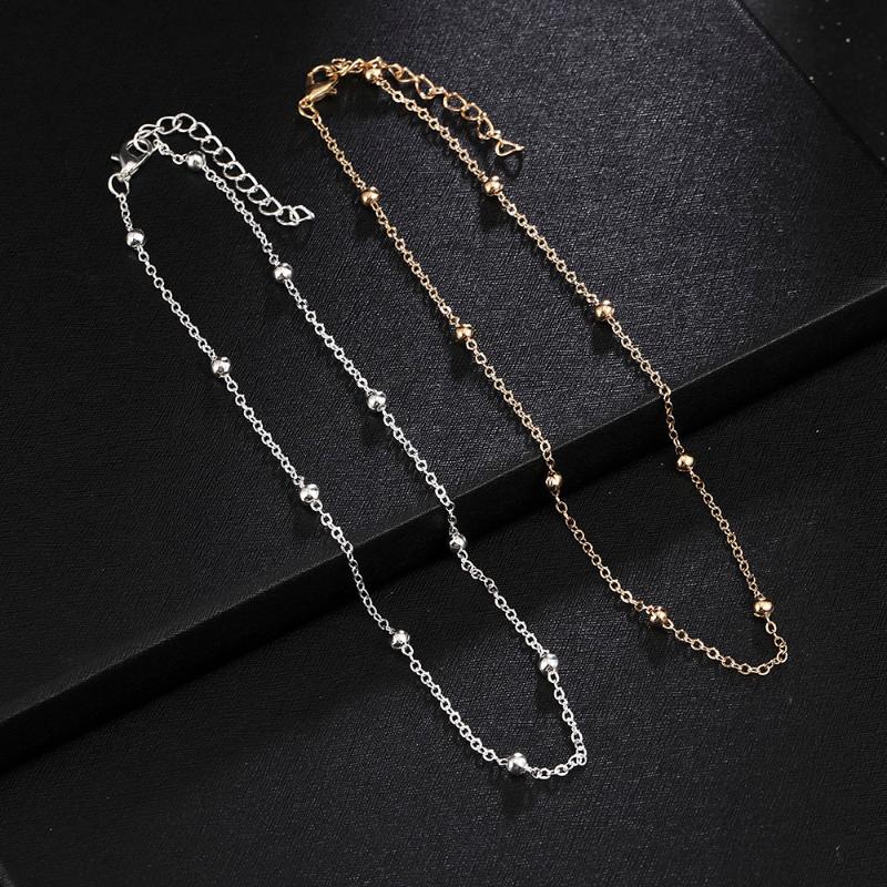 

Chokers Simple Trendy Summer Choker Necklace For Women Beads Chain Minimalist Jewelry