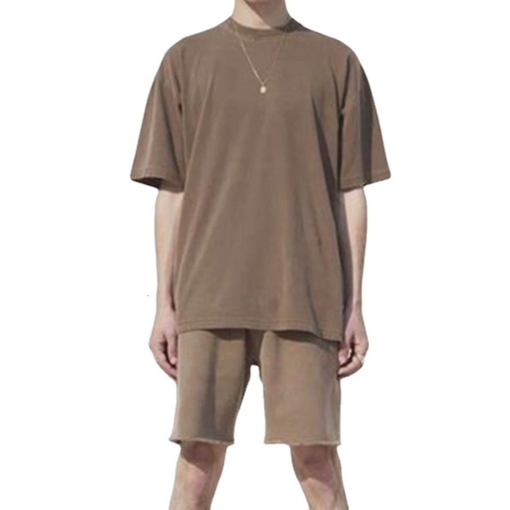 

Designer t shirt 6 Washed American Short Sleeve Men' and Women' T-shirts, Wash camel
