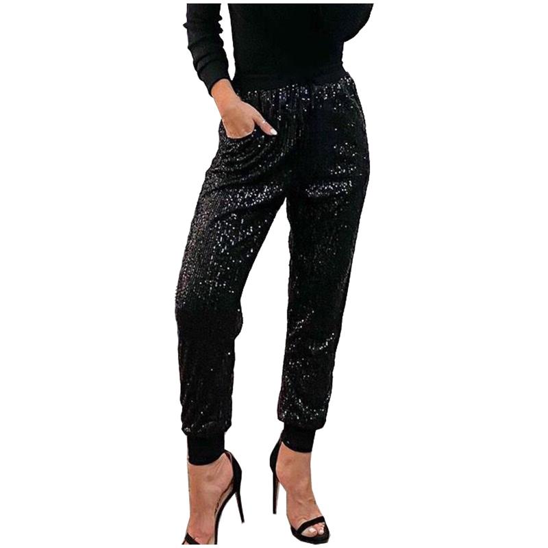 

Women' Leggings Sequins Pants High Waist Women Sexy Elastic Skinny Push Up Stretch Jeggings Leggins Fitness F5