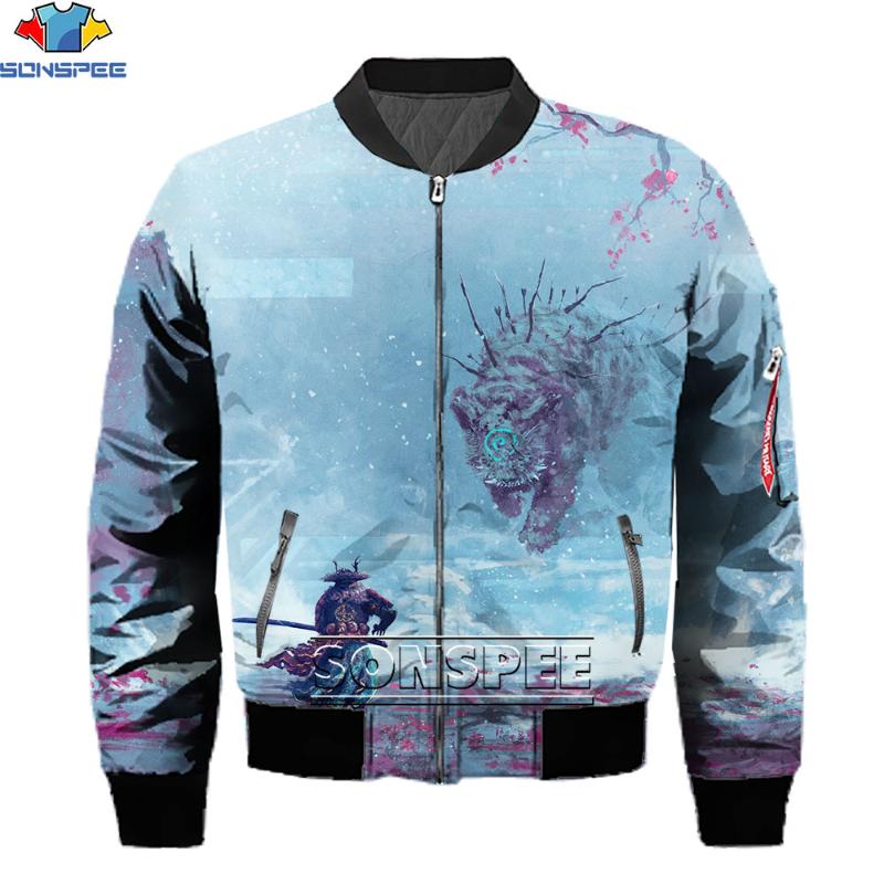 

Men's Jackets SONSPEE 3D Printing Japan Bushido Jacket Men Women Anime Tiger Casual Style Clothing Comfortable Streetwear, Black;brown