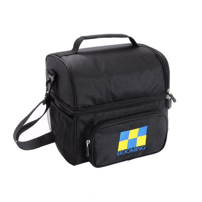 

Large portable single shoulder double-layer thermal insulation ice high-grade waterproof outdoor picnic cold storage bag, Black