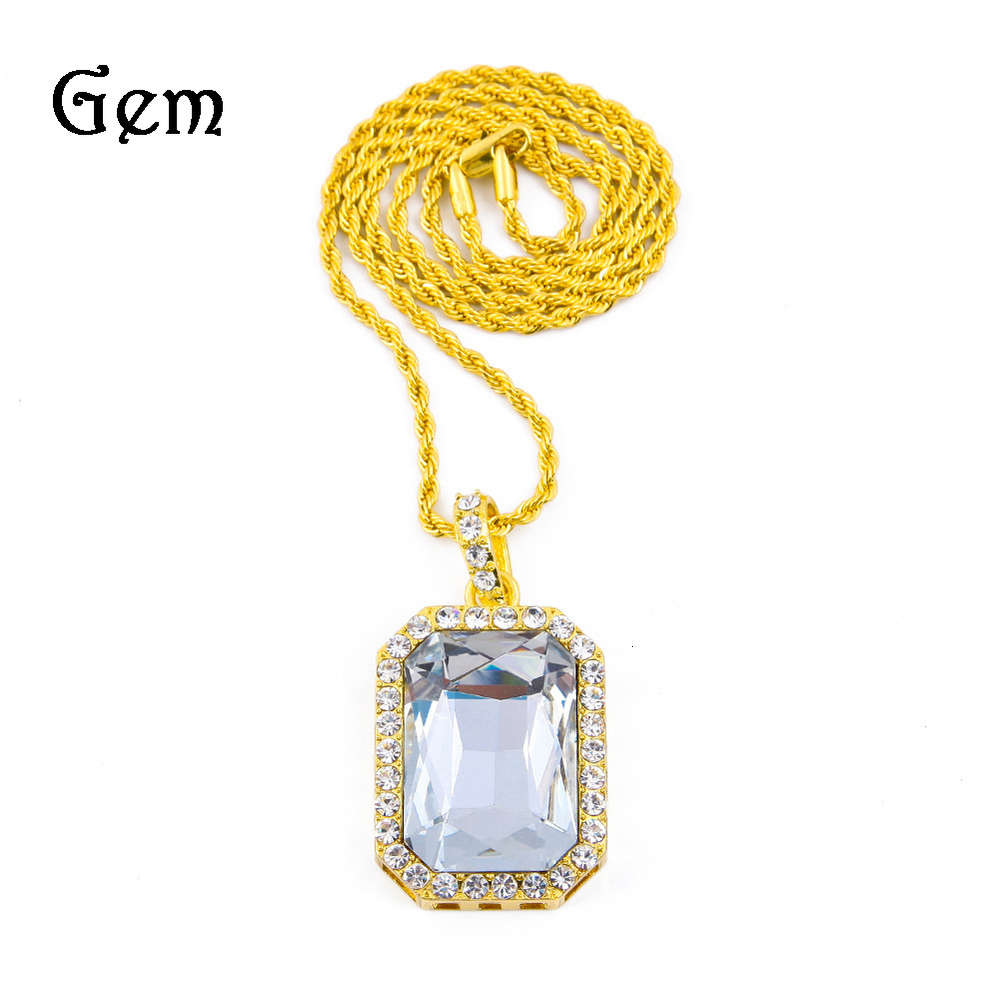 

Hip hop red 5.8 * 3 men's Diamond Pendant hiphop Necklace