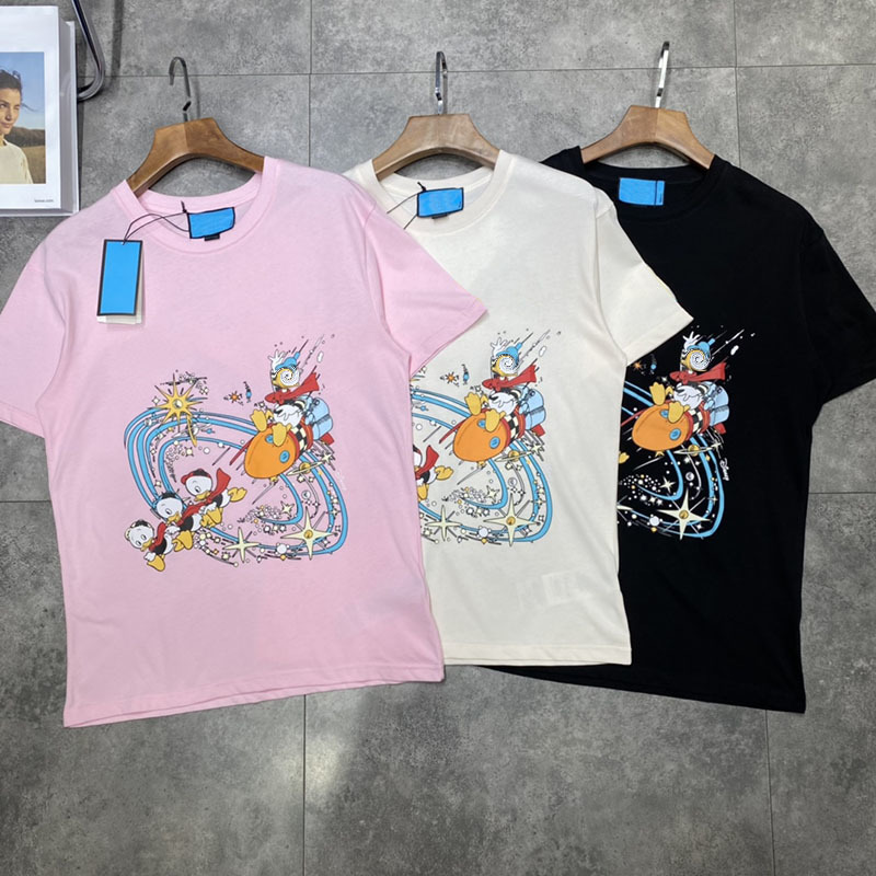 

21ss men printed t shirts polo planet Space printing clothes short sleeve tag letters black white 02, White;black