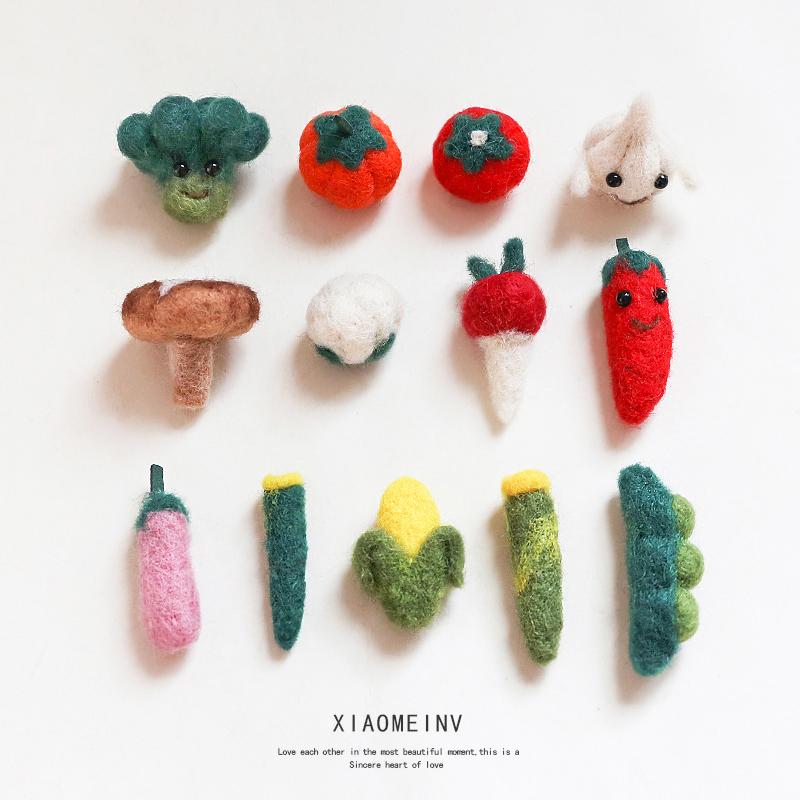 

Hair Clips & Barrettes Handmade Kawaii Fruit Vegetables Wool Felt Patch Sticker Ornament Accessories Girls Clip Headwear Garment Shoes Decor