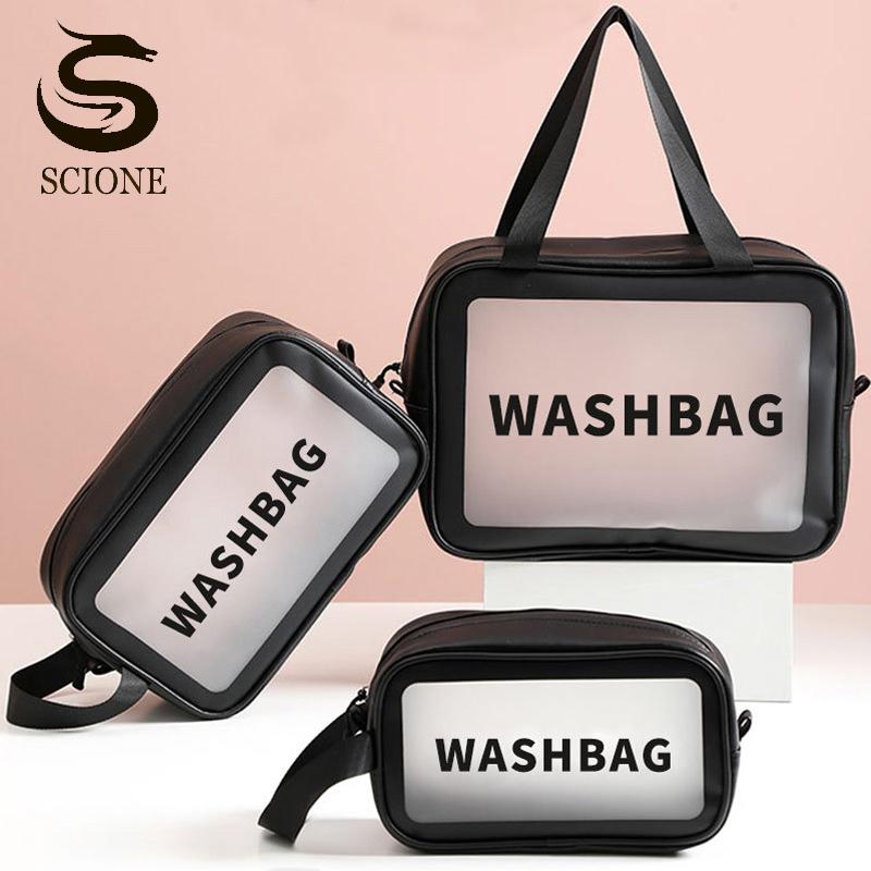 

EVA PU Transparent Makeup Bags Female Wash Bag Women Toiletry Organizer Travel Cosmetic Storage Bag Large Beauty Case XA231M, Pink s