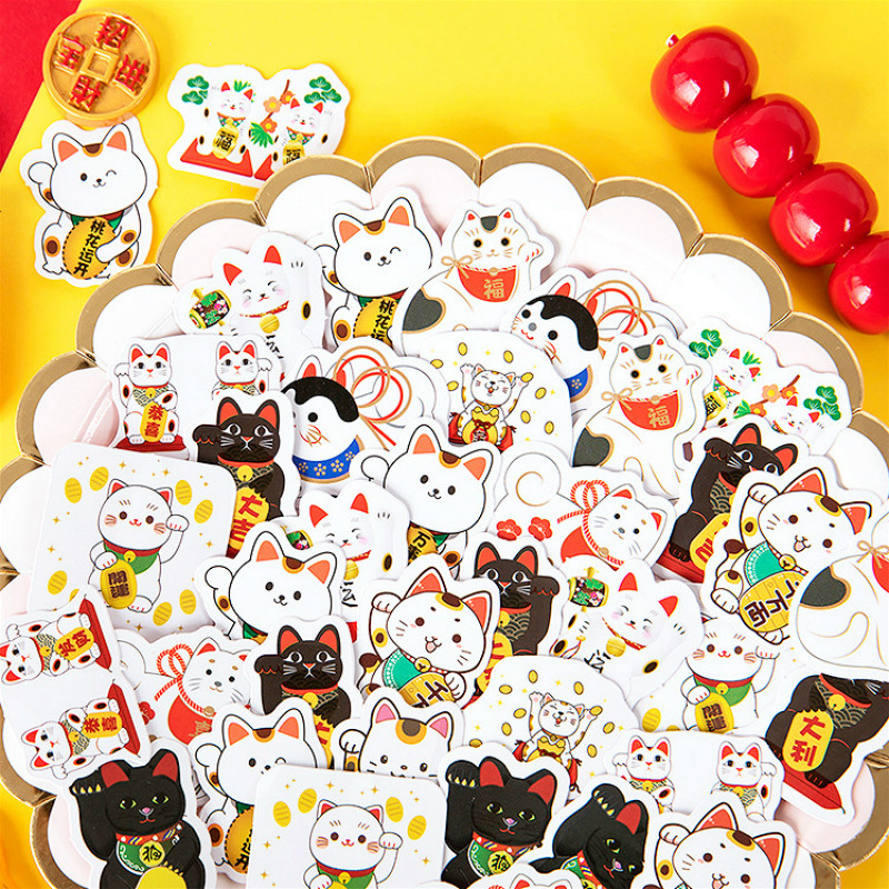 

5Pieces/Lot 45pcs Money Cat Stationery Sticker Kawaii Stickers Paper Adhesive Stickers DIY Scrapbooking Diary Photos Albums