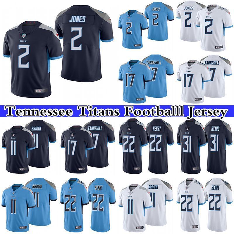 

2 Julio Jones jersey 17 Ryan Tannehill 22 Derrick Henry 11 A.J. Brown Men's Stitched NFL Tennessee Titans Football Nike Limited Jerseys, White