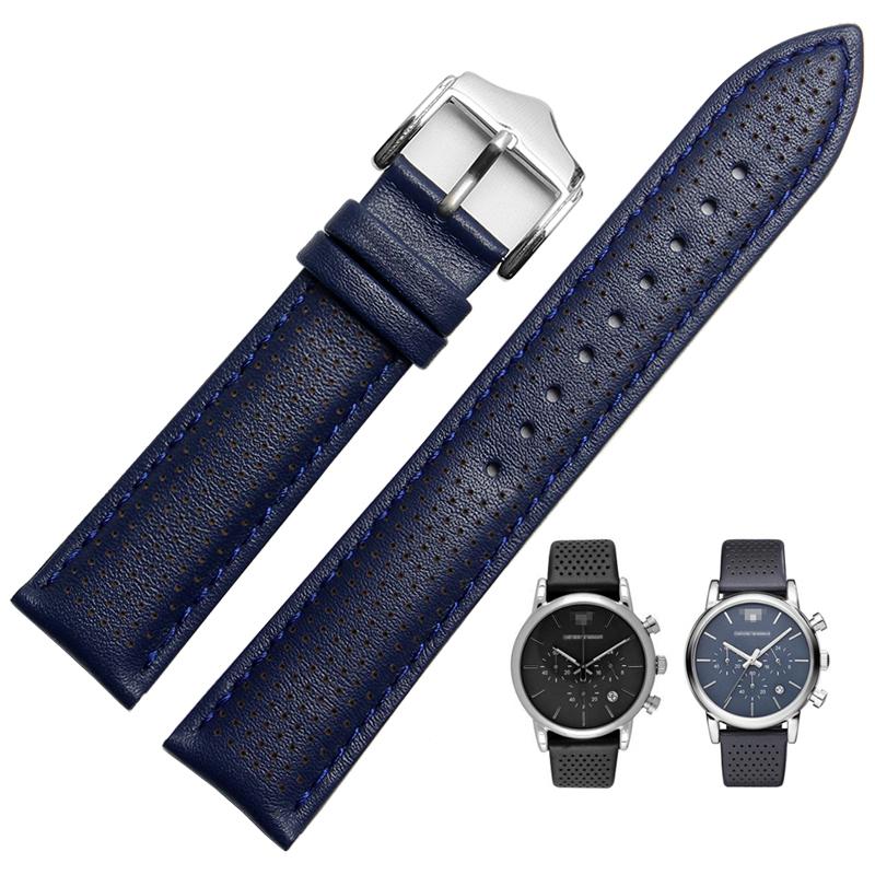 

Watch Bands Genuine Leather Watchband 20mm 22mm For AR1735 AR1736 AR1737 Strap Men Women Bracelet