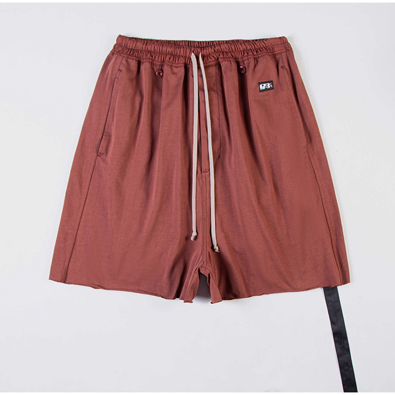 

Rick Designer Clothes Men' Cotton Jogging Shorts High Quality Owens Solid Color Fashionable Beach Pants Summer Style Casual Sportswear, Black