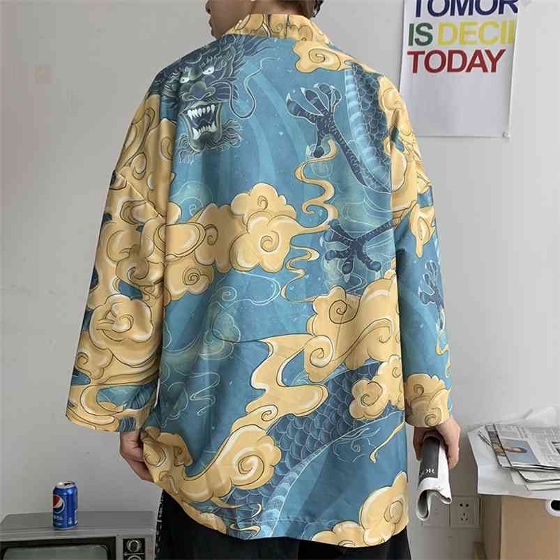 

Japanese shirt men kimono Chinese geisha arrival street clothing harajuku 210721, Sky blue